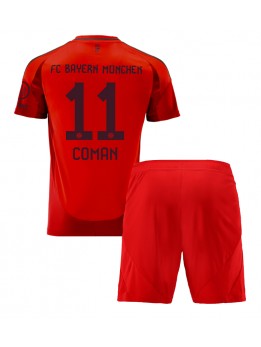 Billige Bayern Munich Kingsley Coman #11 Hjemmedraktsett Barn 2024-25 Kortermet (+ Korte bukser)